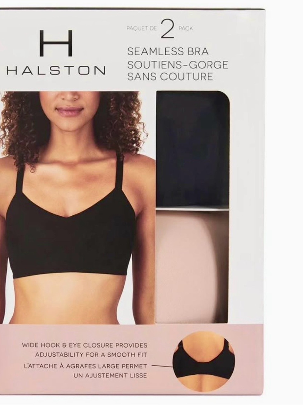 Halston Heritage Seamless Bras - Black & Nude 2-Pack
